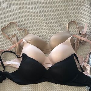 Victoria's Secret Bra Trio - Black, Cream, Tan